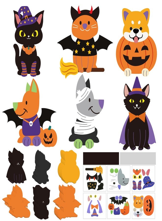 Copkim 30 Sets Halloween Craft Kit for Kids DIY Halloween Pets Magnet Craft Make Your Own Pet Decorations for Kindergarten Preschool Fun Classroom Home Activity Party Supplies - Image 1